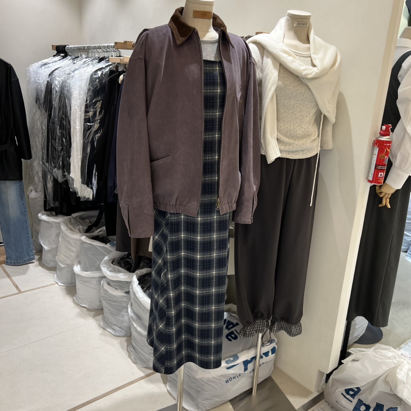 HOWFF東大門㊣實拍女士新品25秋冬推薦休閑連衣裙不含內搭格紋HOWFF連衣裙