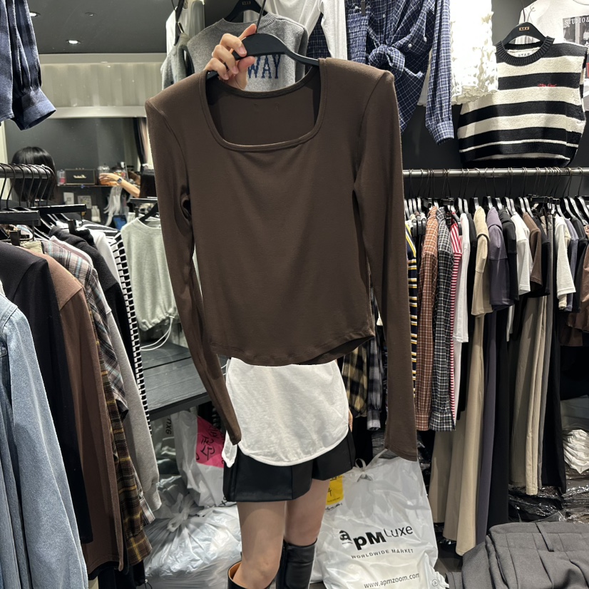 LONE STAR東大門㊣實拍女士新品休閑推薦職業時尚25秋冬長袖T恤LONE STAR長袖T恤圖色2