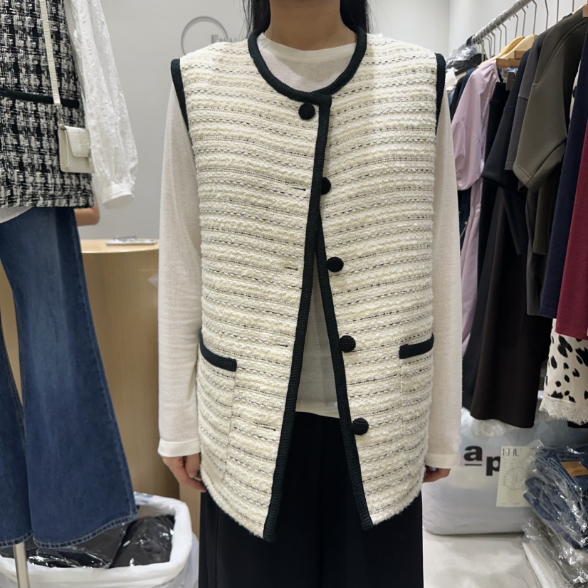 EN.U韓國直郵㊣女裝新款熱賣時尚推薦職業人氣休閑25秋冬馬甲EN.U馬甲圖色2