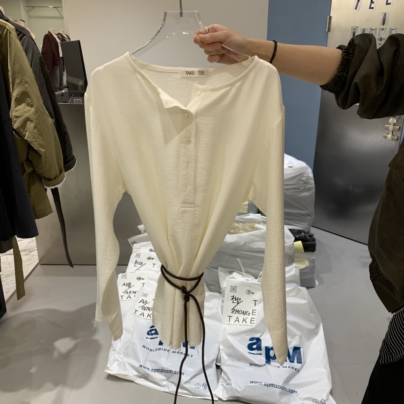 TAKE TEE東大門㊣直郵女士新款人氣職業襯衫蕾絲衫不含腰帶TAKE TEE襯衫/蕾絲衫圖色1