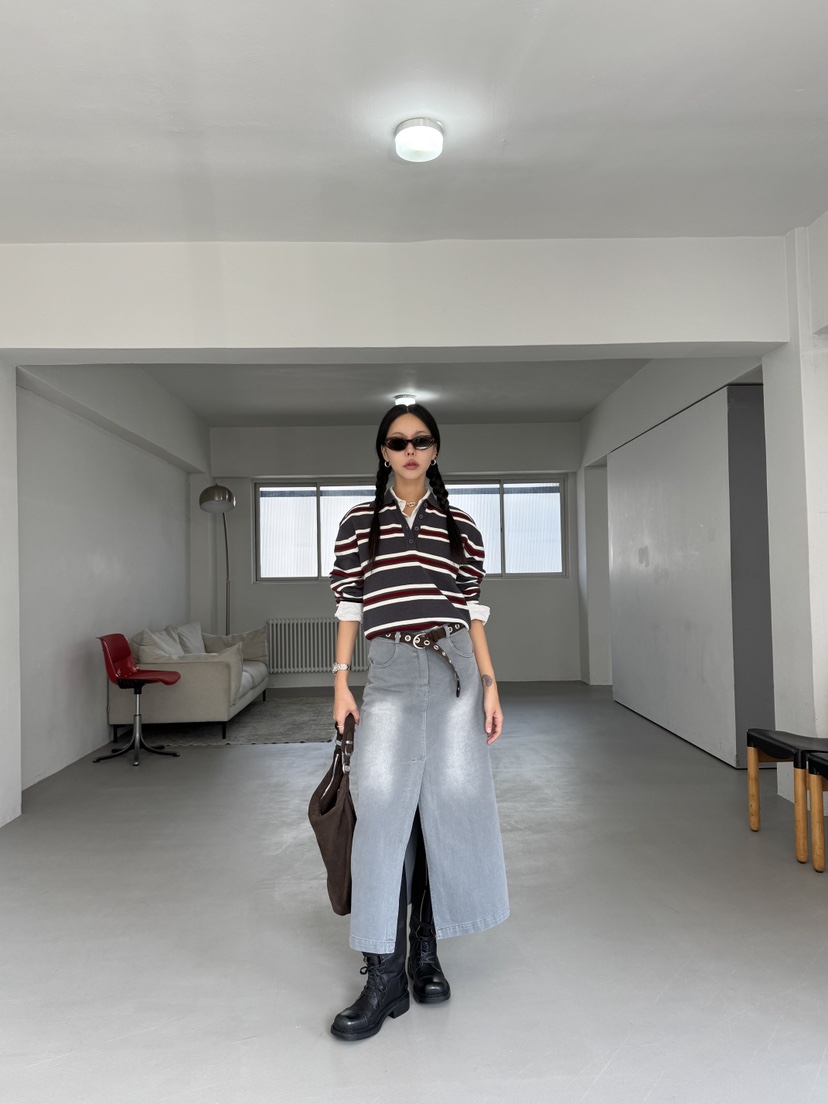LIMLIMLIM韓國直郵㊣女裝新品25秋冬休閑熱賣真品長裙不含腰帶LIM LIM LIM長裙圖色2