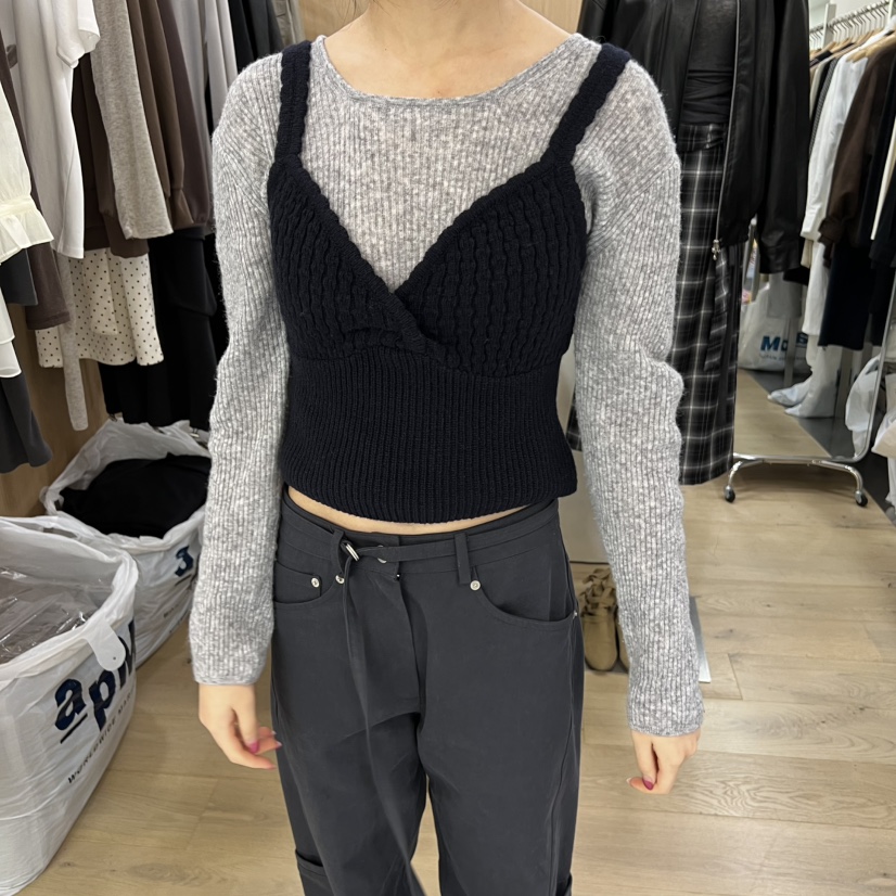 VILLABUTTON東大門㊣代購女士新款推薦吊帶背心不含內搭緊身VILLABUTTON吊帶/背心圖色2