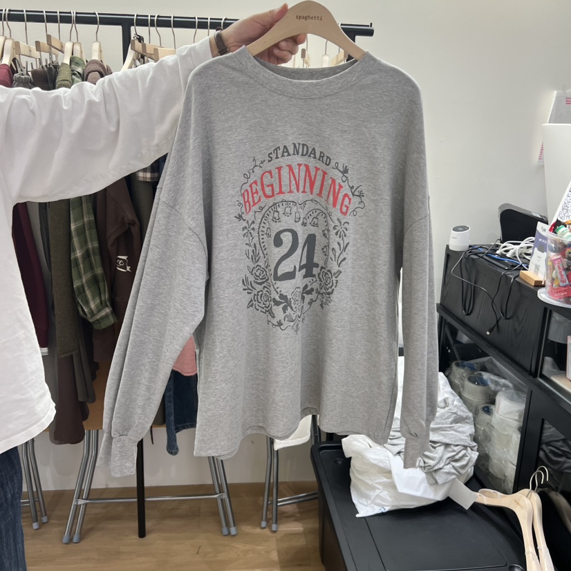 SPAGHETTI韓國直郵㊣女裝新品25秋冬休閑人氣時尚推薦長袖T恤spaghetti長袖T恤圖色2
