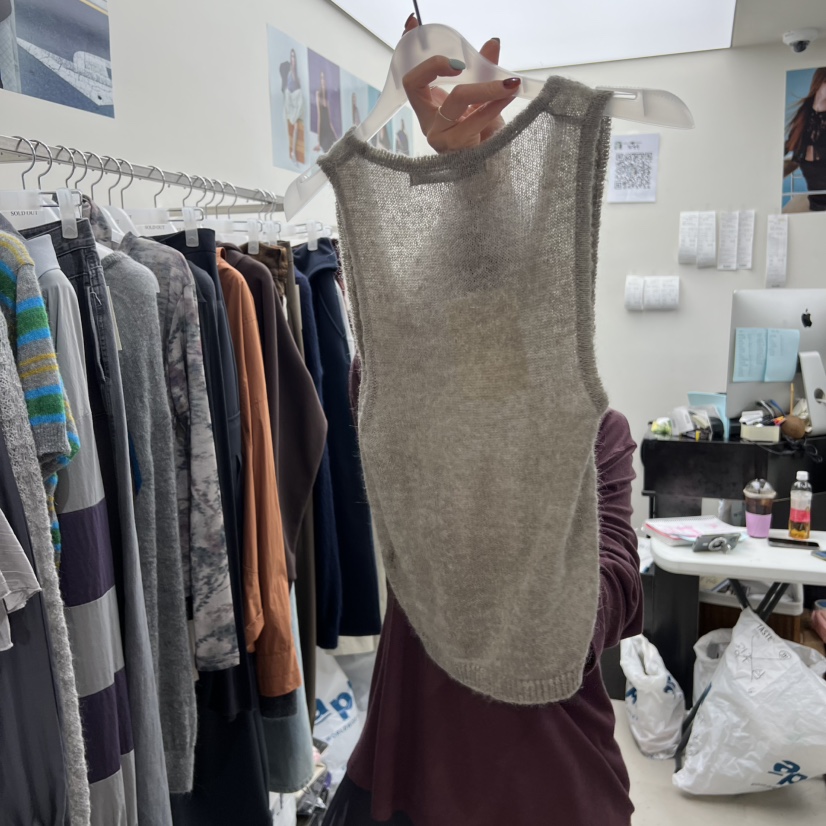 SOLD OUT東大門㊣實拍女裝新款真品休閑時尚25秋冬吊帶背心羊駝SOLD OUT吊帶/背心
