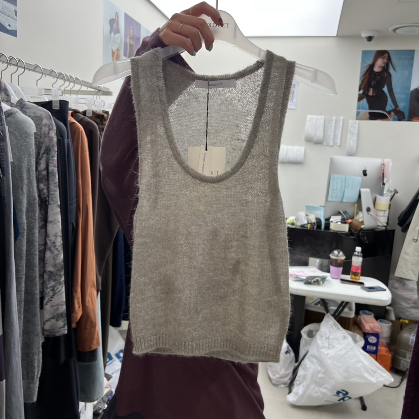 SOLD OUT東大門㊣實拍女裝新款真品休閑時尚25秋冬吊帶背心羊駝SOLD OUT吊帶/背心