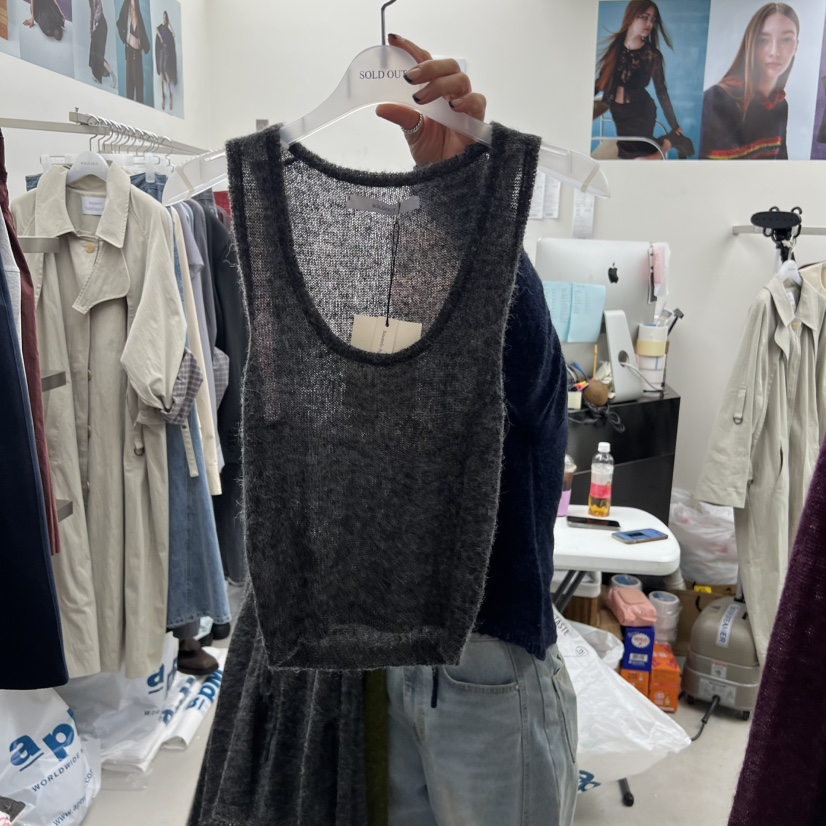 SOLD OUT東大門㊣實拍女裝新款真品休閑時尚25秋冬吊帶背心羊駝SOLD OUT吊帶/背心圖色3