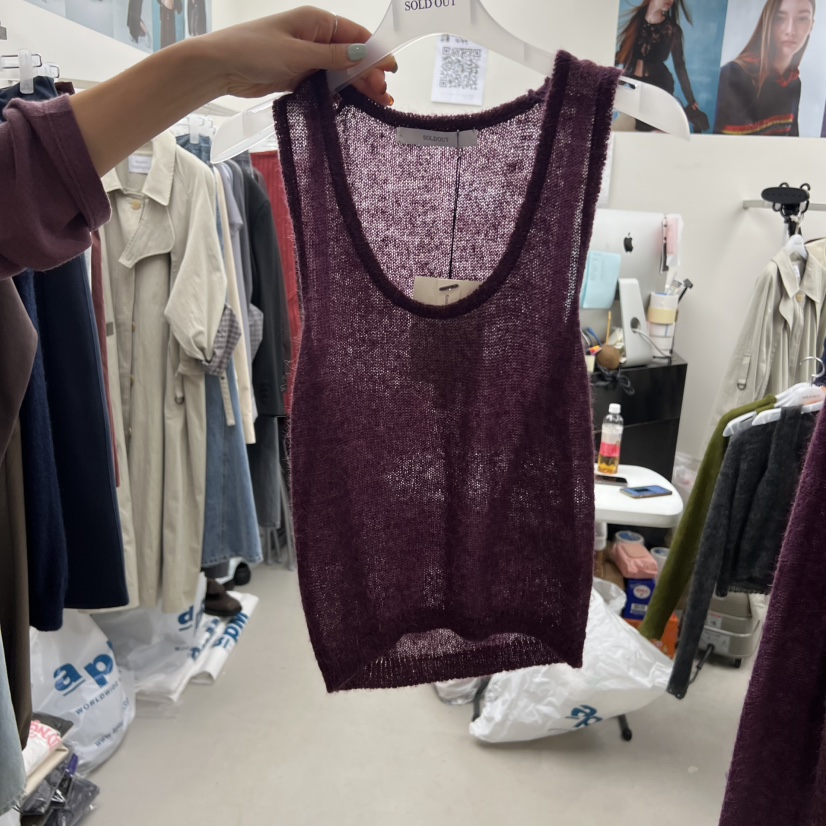 SOLD OUT東大門㊣實拍女裝新款真品休閑時尚25秋冬吊帶背心羊駝SOLD OUT吊帶/背心圖色4