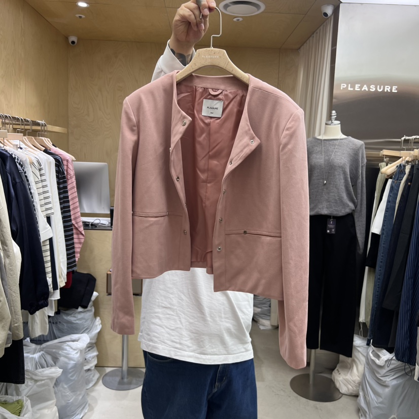 PLEASURE韓國代購㊣女裝新品時尚職業25秋冬休閑夾克絨面革PLEASURE夾克圖色2