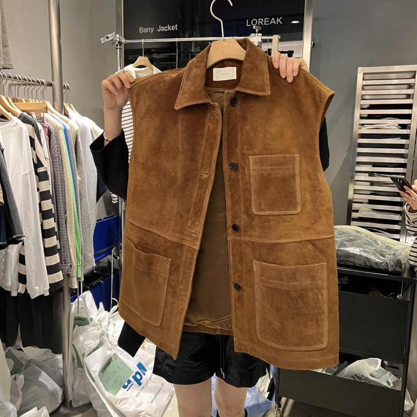 BANY ANCO東大門㊣代購女裝新款時尚真品休閑熱賣馬甲真麂皮BANY ANCO馬甲圖色2