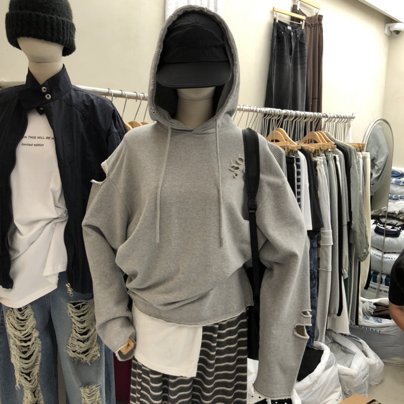 BREEZE韓國代購㊣女士新款人氣推薦熱賣時尚衛衣斜紋布兜帽BREEZE衛衣圖色1