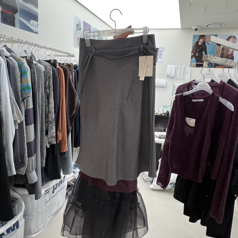 SOLD OUT東大門㊣實拍女裝新款推薦職業半身裙中短裙含腰帶SOLD OUT半身裙/中短裙圖色2