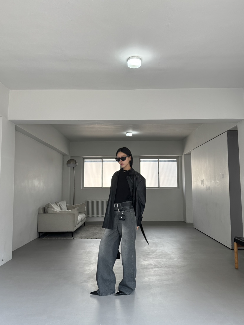 LIMLIMLIM韓國直郵㊣女士新品休閑職業真品時尚牛仔褲不含腰帶LIM LIM LIM牛仔褲