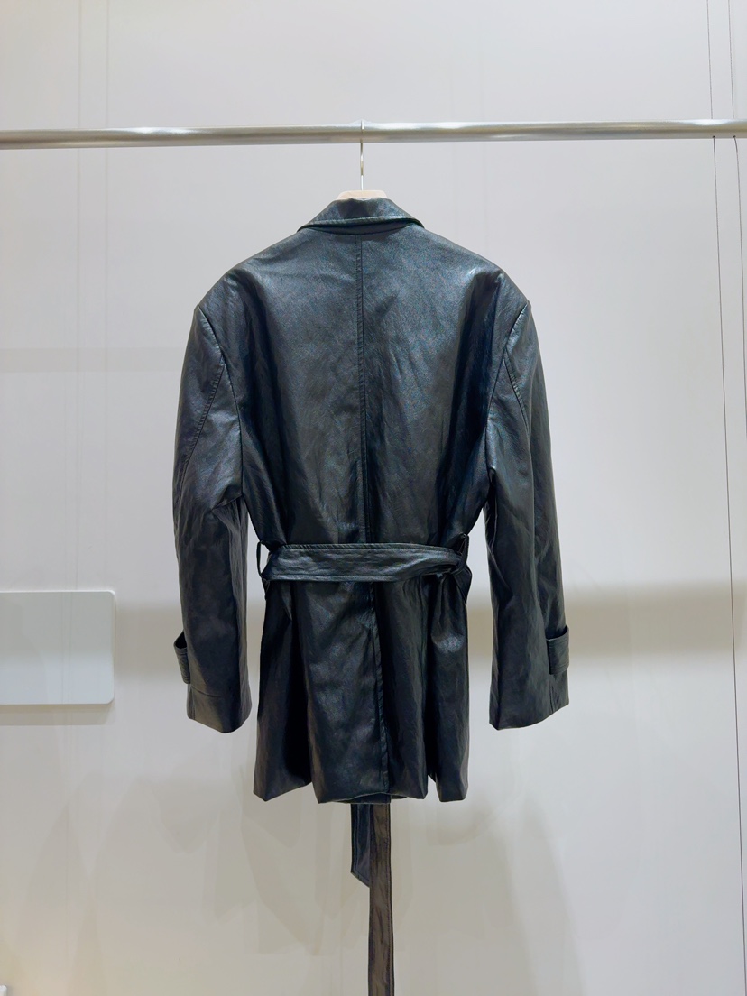 LIMLIMLIM韓國代購㊣女士新品職業真品時尚25秋冬夾克含腰帶皮革LIM LIM LIM夾克