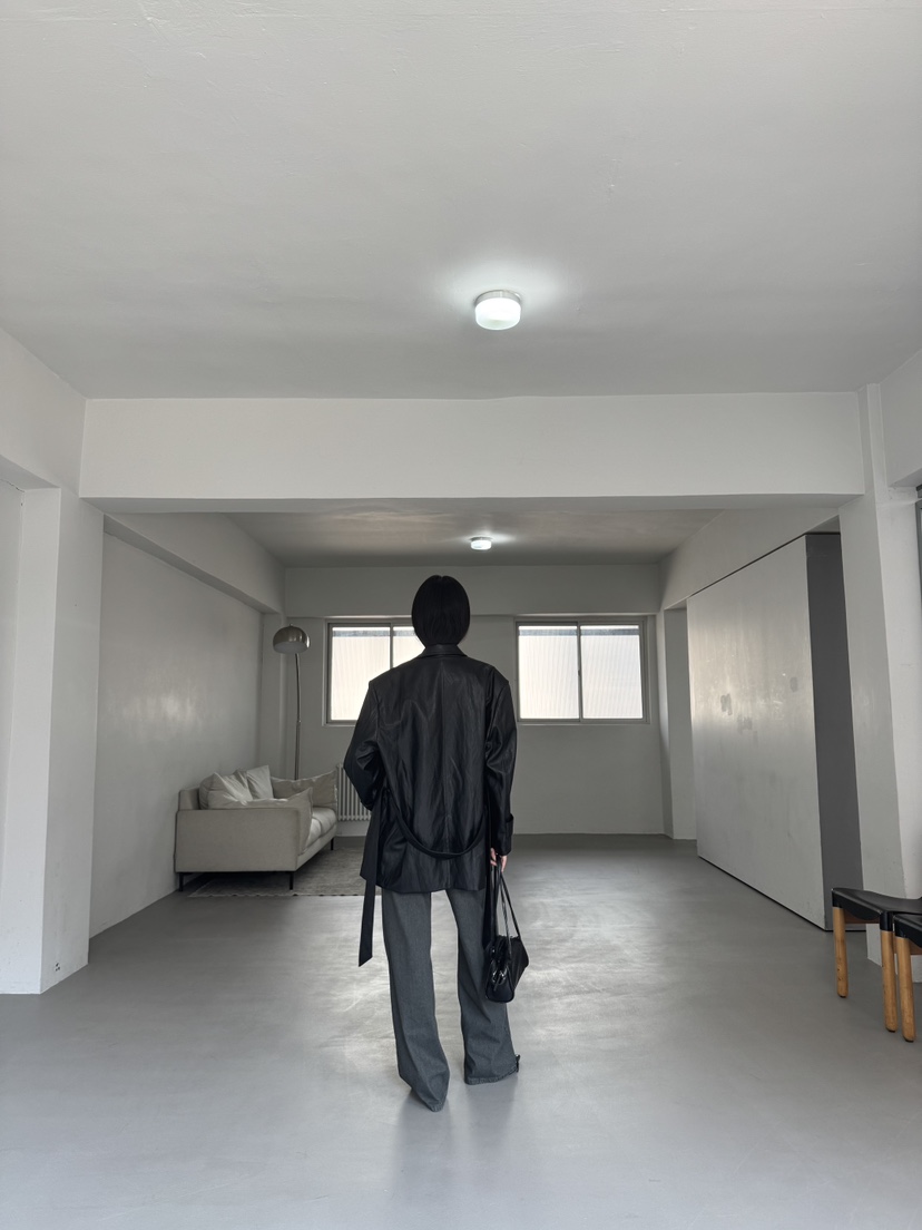 LIMLIMLIM韓國代購㊣女士新品職業真品時尚25秋冬夾克含腰帶皮革LIM LIM LIM夾克