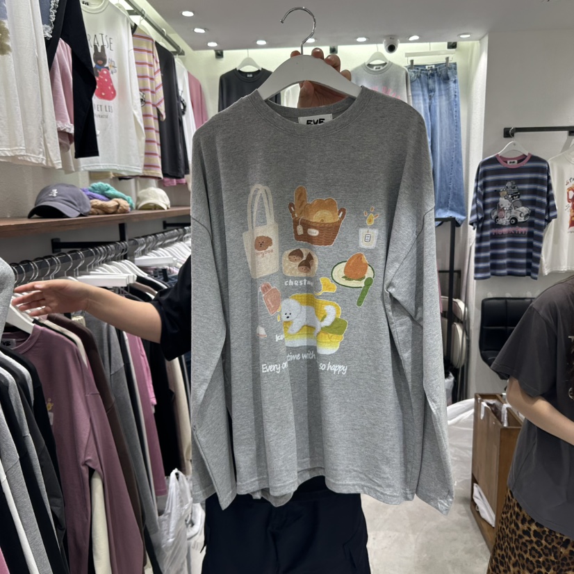 EVE東大門㊣代購女士新品人氣時尚推薦休閑真品職業長袖T恤EVE長袖T恤圖色2