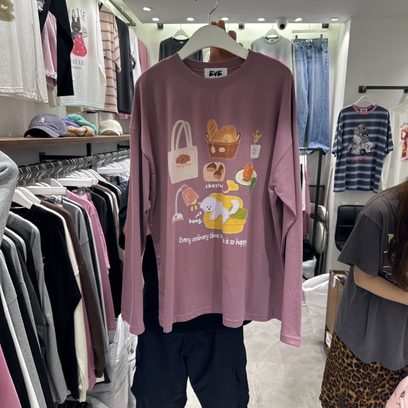 EVE東大門㊣代購女士新品人氣時尚推薦休閑真品職業長袖T恤EVE長袖T恤圖色3