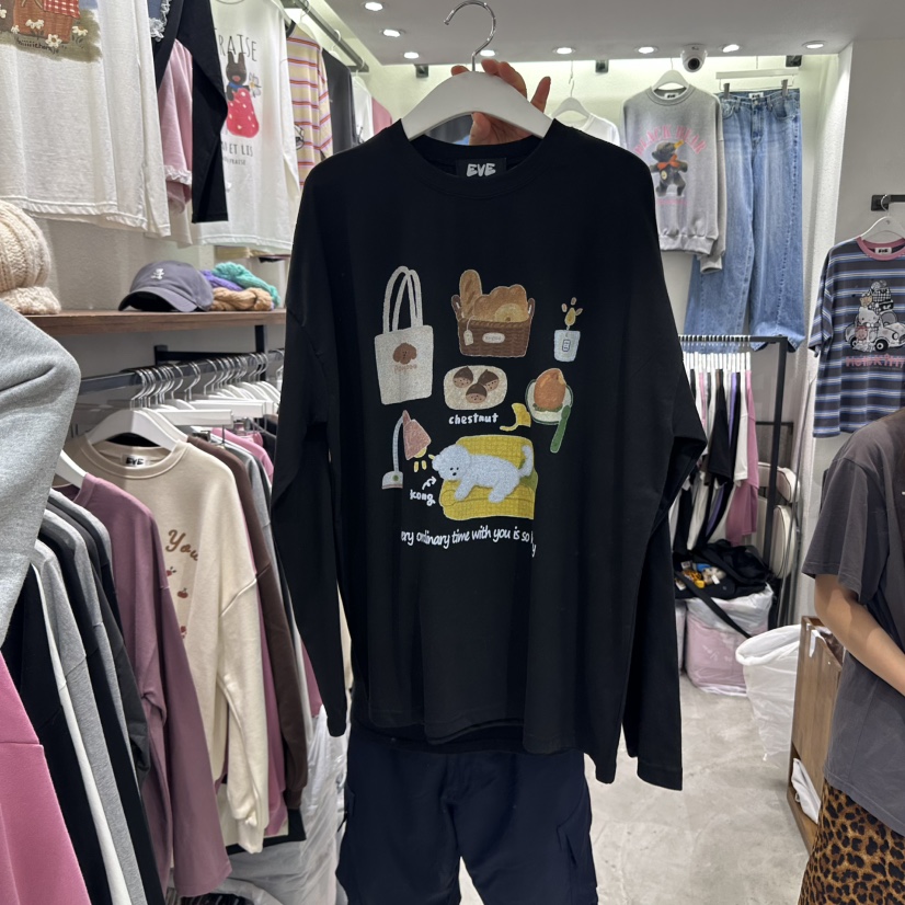 EVE東大門㊣代購女士新品人氣時尚推薦休閑真品職業長袖T恤EVE長袖T恤圖色4