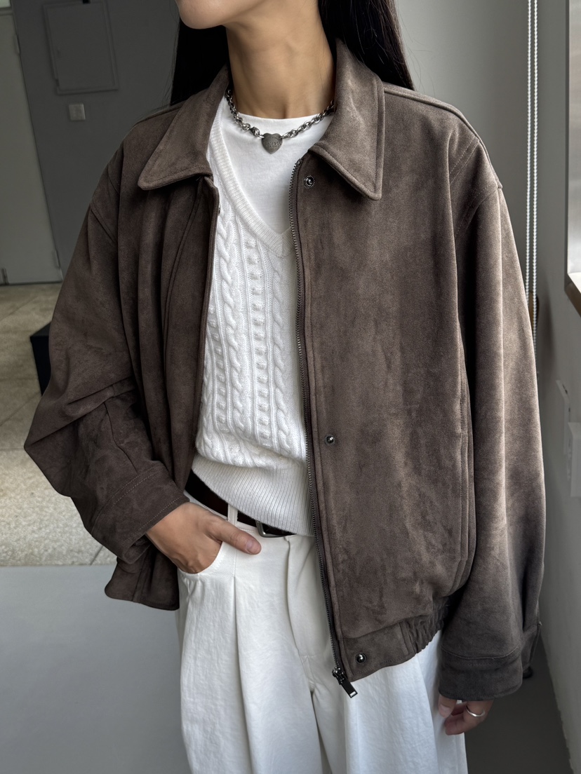 LIMLIMLIM韓國直郵㊣女裝新品人氣職業熱賣時尚真品夾克絨面革LIM LIM LIM夾克圖色2