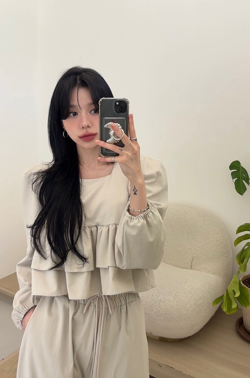 AMUSE SEOUL韓國直郵㊣女裝新品時尚熱賣休閑推薦襯衫蕾絲衫AMUSE SEOUL襯衫/蕾絲衫