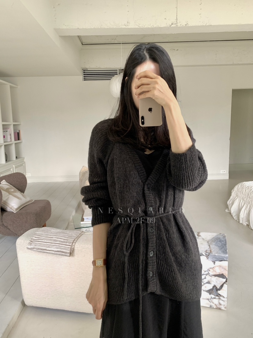 NINESQUARED東大門㊣代購女士新款熱賣推薦夾克含腰繩寬松開衫NINESQUARED夾克