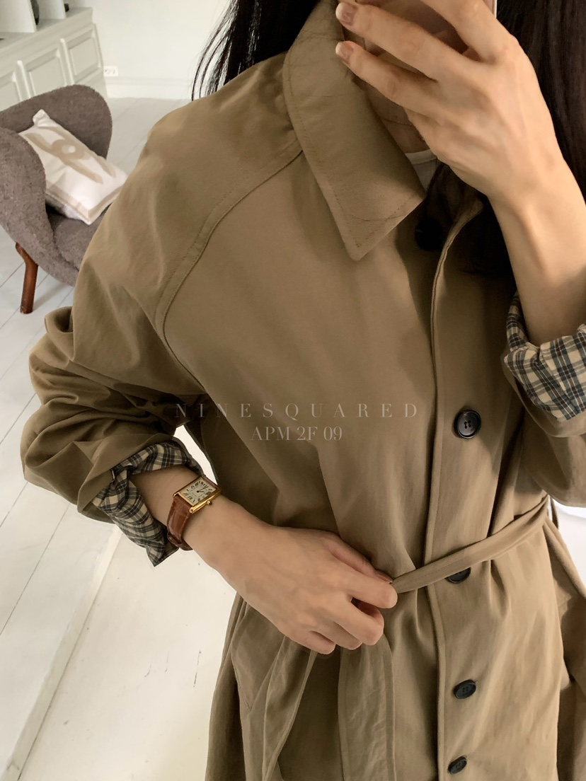 NINESQUARED東大門㊣直郵女裝新款推薦時尚25秋冬真品長款風衣NINESQUARED長款風衣