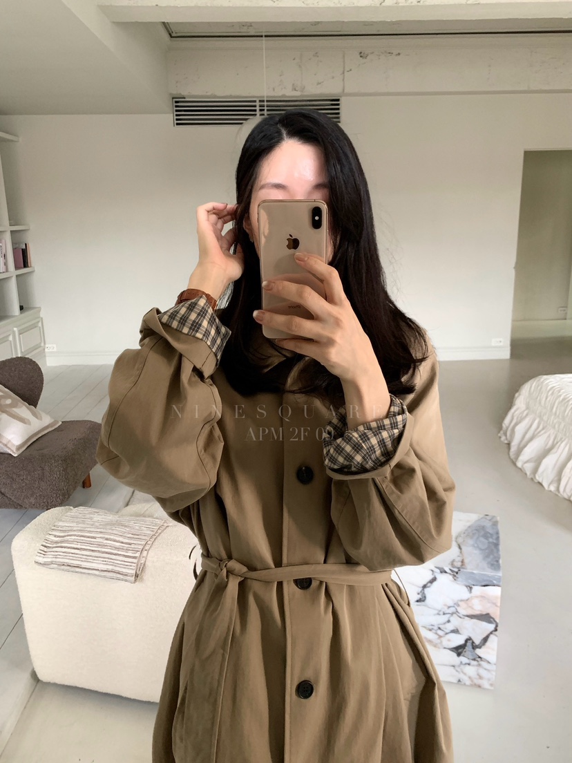 NINESQUARED東大門㊣直郵女裝新款推薦時尚25秋冬真品長款風衣NINESQUARED長款風衣