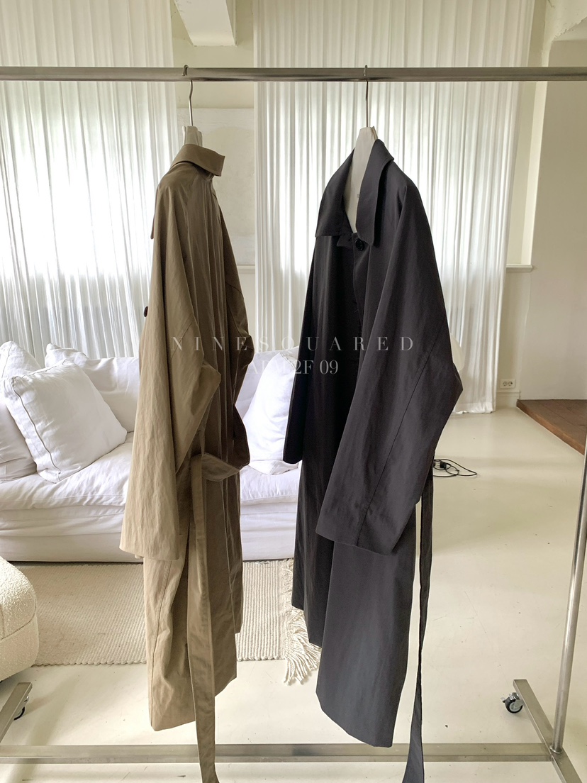 NINESQUARED東大門㊣直郵女裝新款推薦時尚25秋冬真品長款風衣NINESQUARED長款風衣
