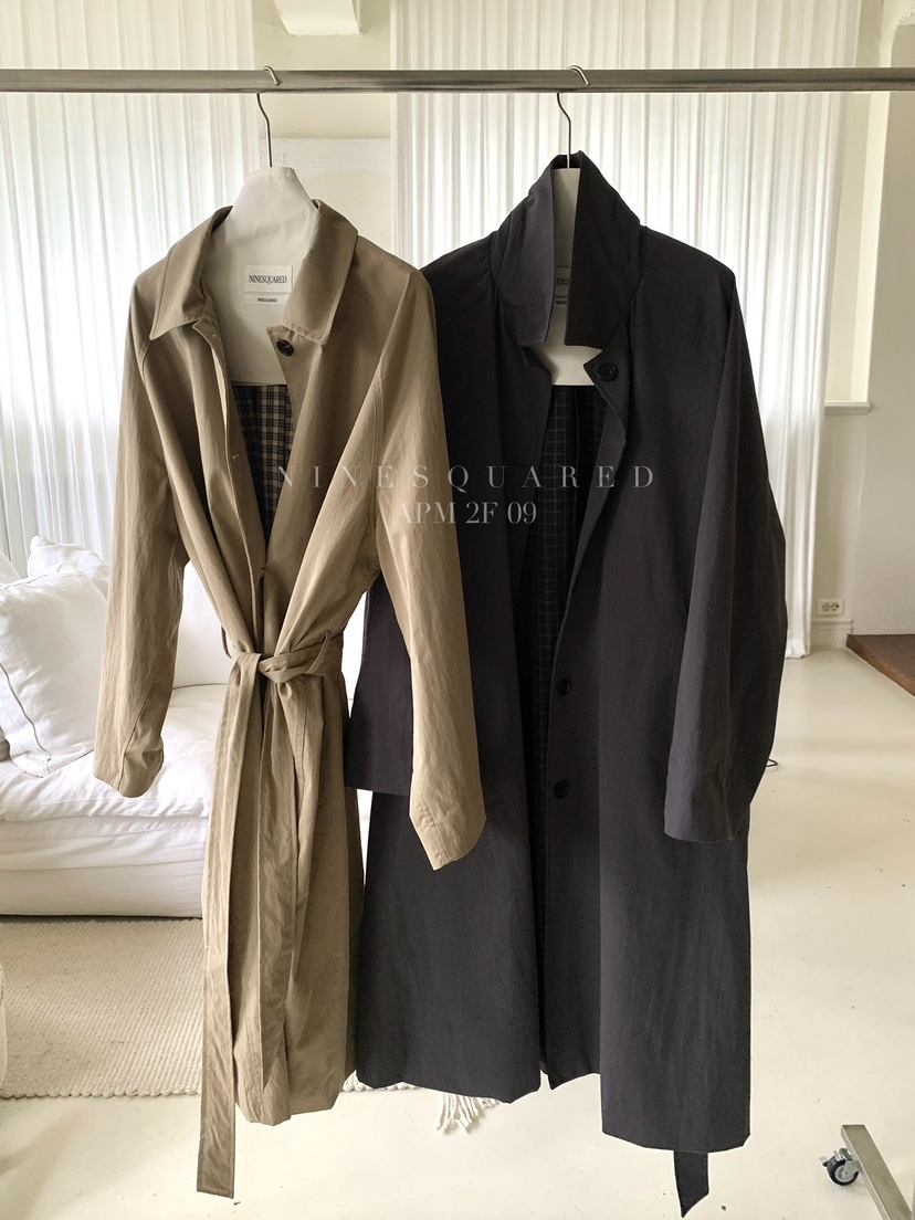 NINESQUARED東大門㊣直郵女裝新款推薦時尚25秋冬真品長款風衣NINESQUARED長款風衣