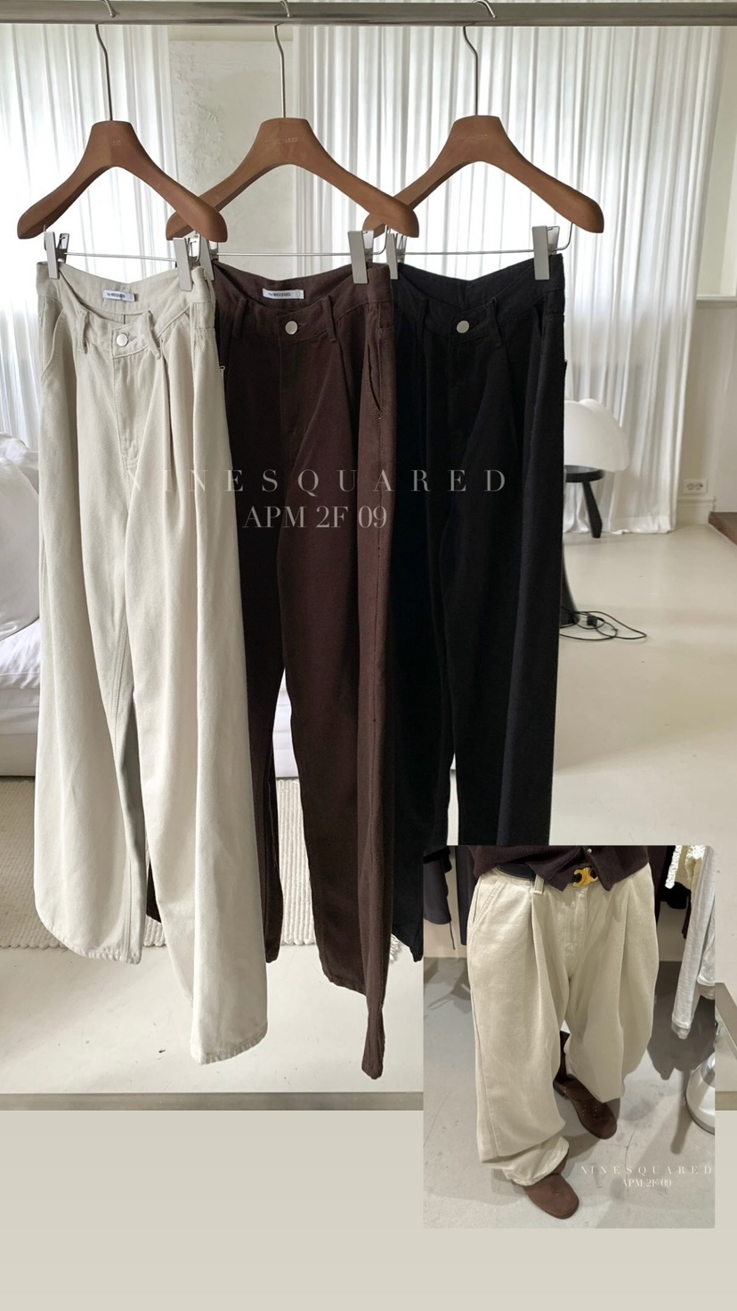 NINESQUARED東大門㊣代購女士新品真品推薦人氣休閑褲不含腰帶NINESQUARED休閑褲圖色3左三色