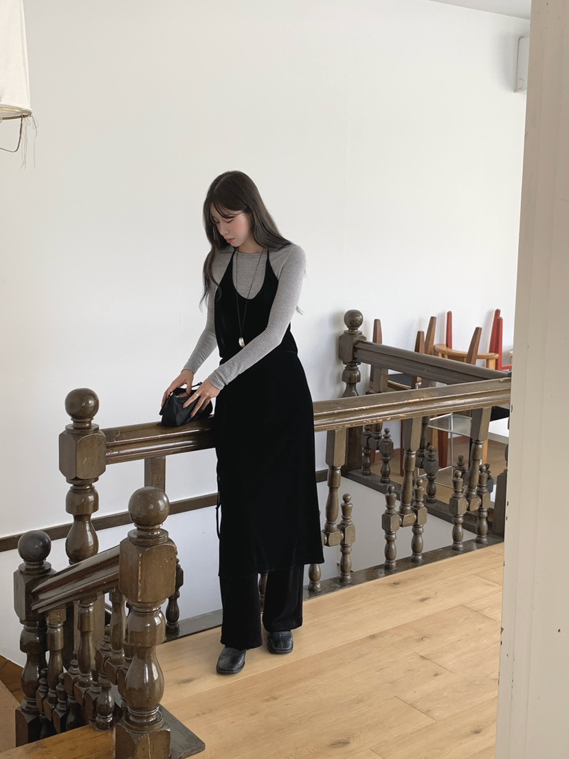 LEGACY東大門㊣代購女士新款休閑熱賣推薦職業連衣裙天鵝絨LEGACY連衣裙