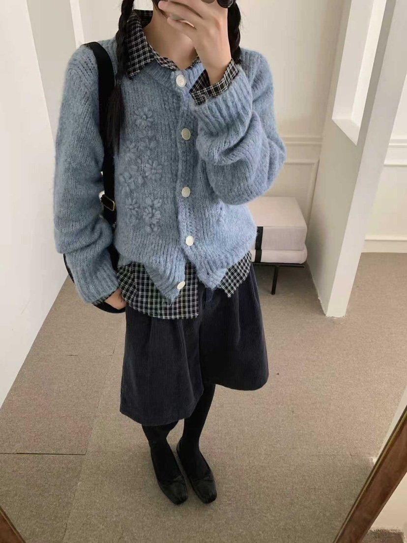 FRILL-T東大門㊣直郵女士新品推薦職業休閑人氣針織衫開衫絨FRILL-T針織衫