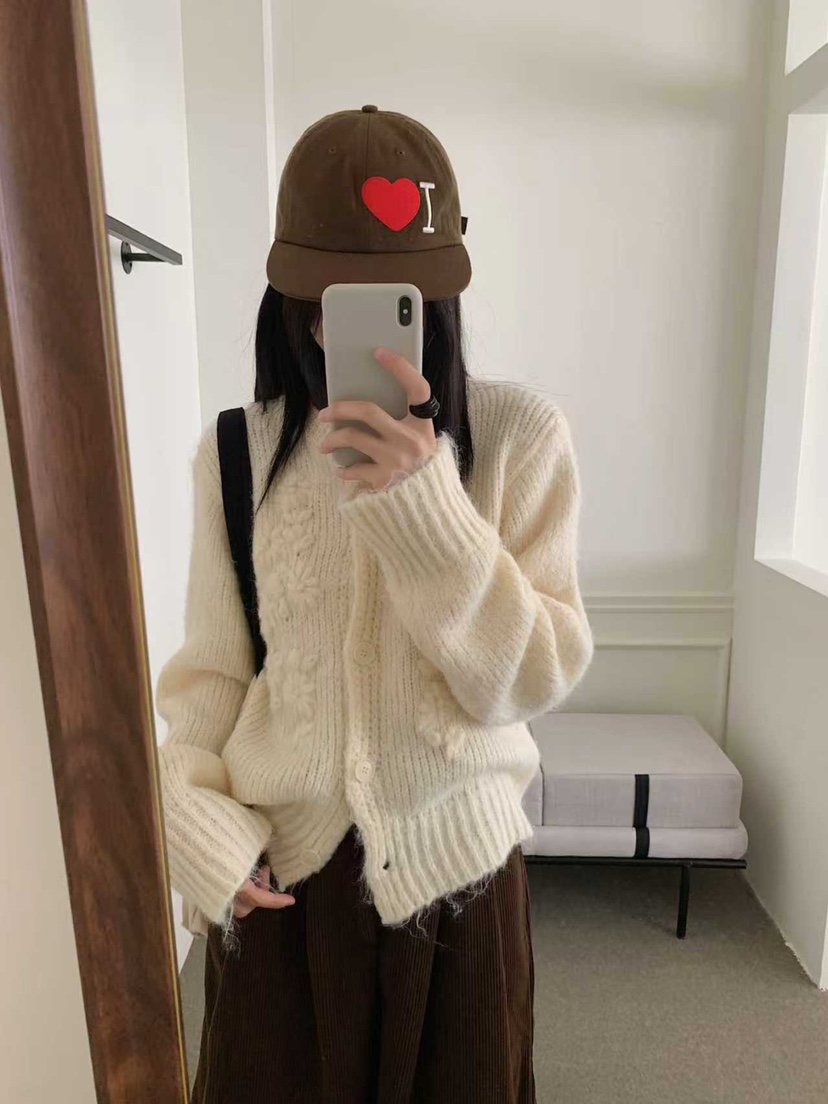 FRILL-T東大門㊣直郵女士新品推薦職業休閑人氣針織衫開衫絨FRILL-T針織衫圖色3