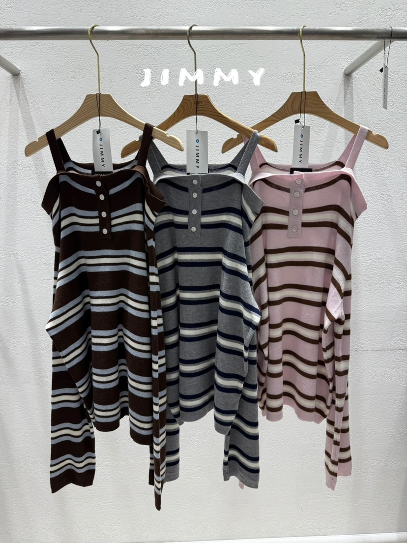 JIMMY東大門㊣直郵女士新款休閑時尚人氣熱賣25秋冬針織衫單排扣JIMMY/REMAKE針織衫