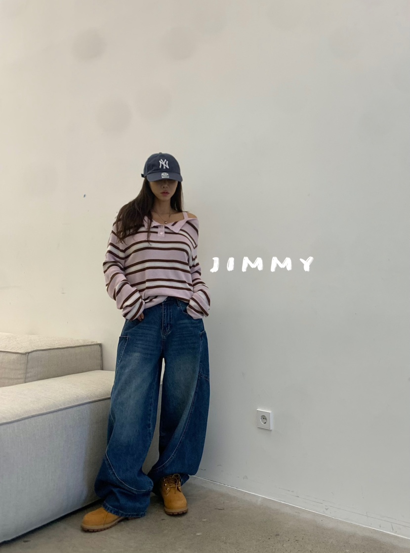 JIMMY東大門㊣直郵女士新款休閑時尚人氣熱賣25秋冬針織衫單排扣JIMMY/REMAKE針織衫