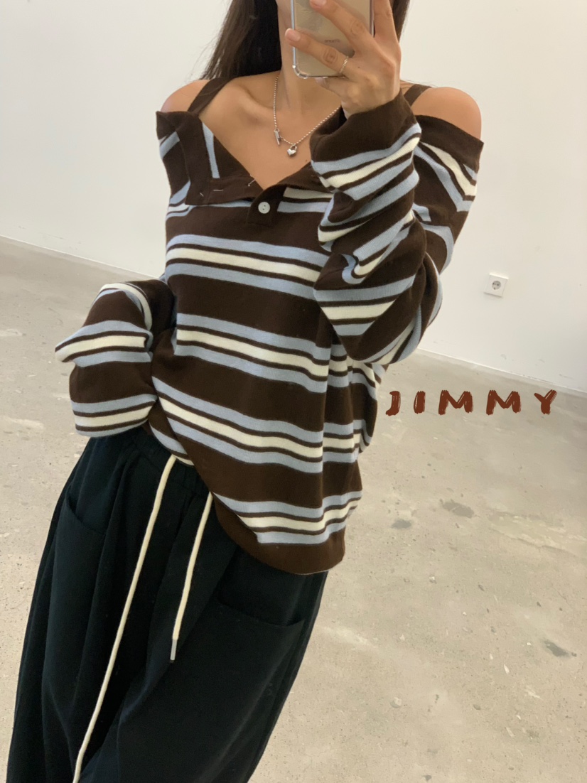 JIMMY東大門㊣直郵女士新款休閑時尚人氣熱賣25秋冬針織衫單排扣JIMMY/REMAKE針織衫