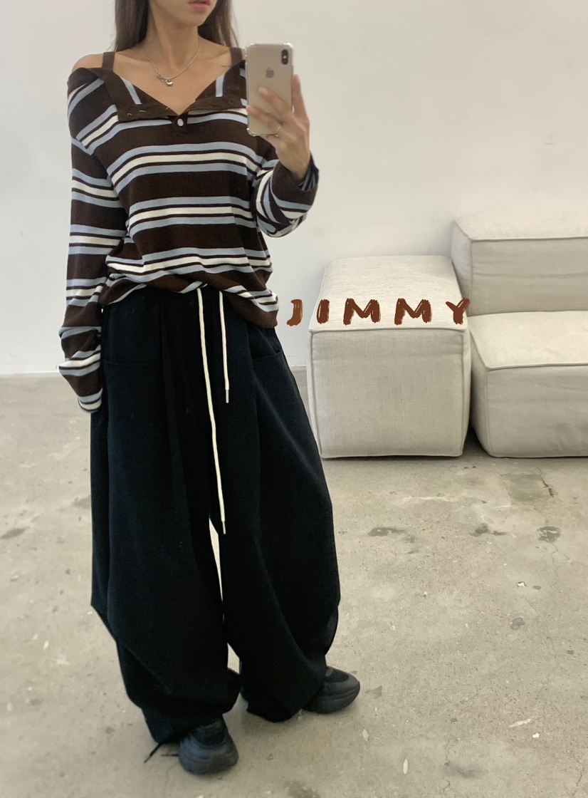 JIMMY東大門㊣直郵女士新款休閑時尚人氣熱賣25秋冬針織衫單排扣JIMMY/REMAKE針織衫