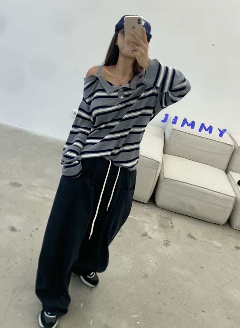 JIMMY東大門㊣直郵女士新款休閑時尚人氣熱賣25秋冬針織衫單排扣JIMMY/REMAKE針織衫