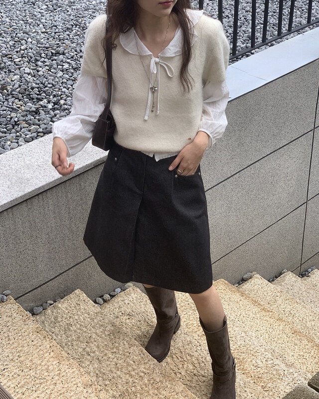 FRILL-T東大門㊣代購女裝新款熱賣25秋冬休閑時尚人氣針織衫FRILL-T針織衫