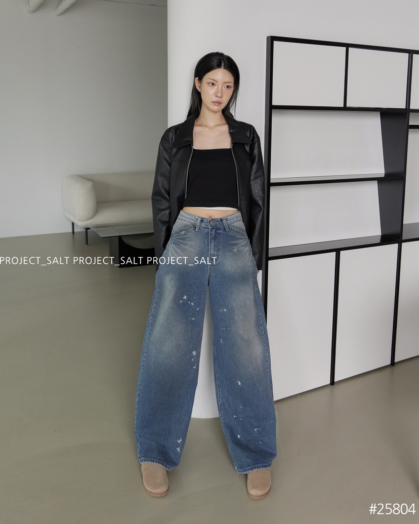 PROJECT SALT韓國直郵㊣女裝新品休閑牛仔褲PROJECTSALT牛仔褲