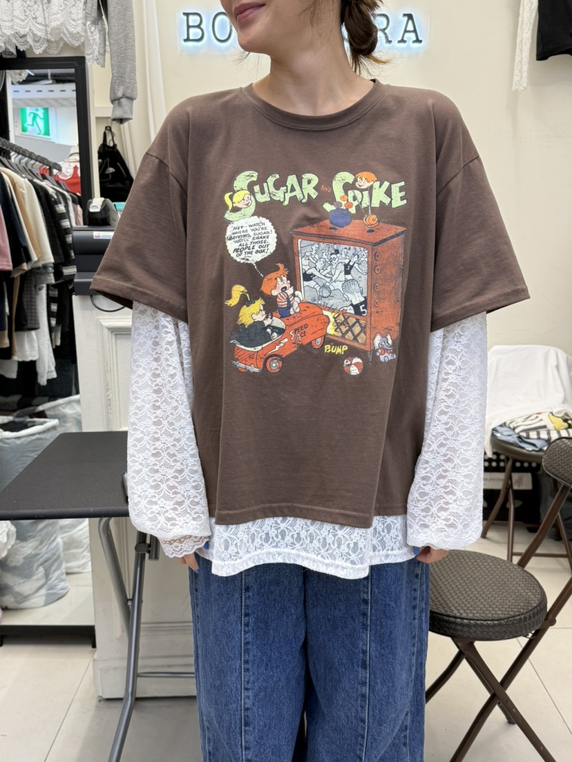 BORA BORA韓國代購㊣女士新品休閑25秋冬長袖T恤不含腰帶假兩件BORA BORA長袖T恤圖色1