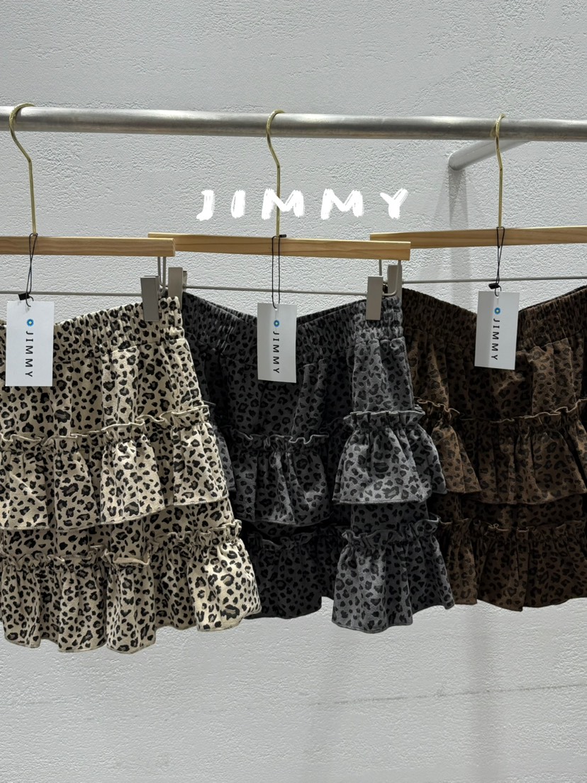 JIMMY東大門㊣實拍女裝新款時尚真品推薦25秋冬休閑短裙豹紋JIMMY/REMAKE短裙