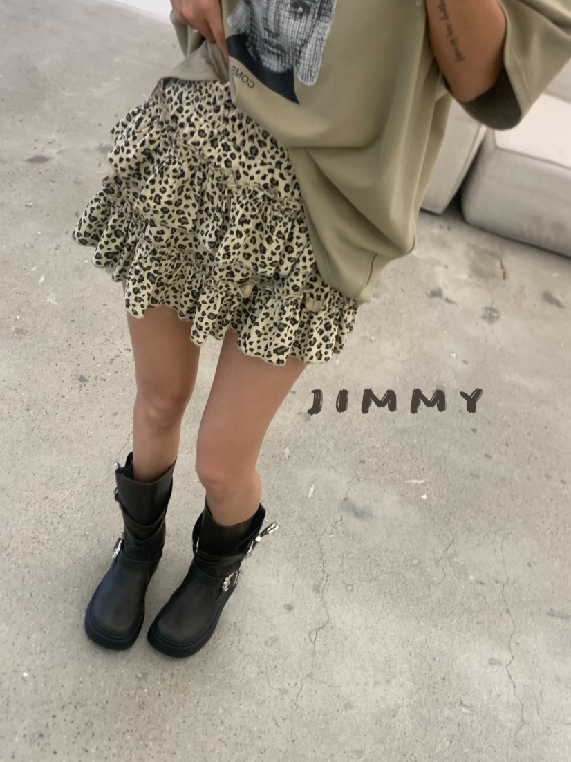 JIMMY東大門㊣實拍女裝新款時尚真品推薦25秋冬休閑短裙豹紋JIMMY/REMAKE短裙