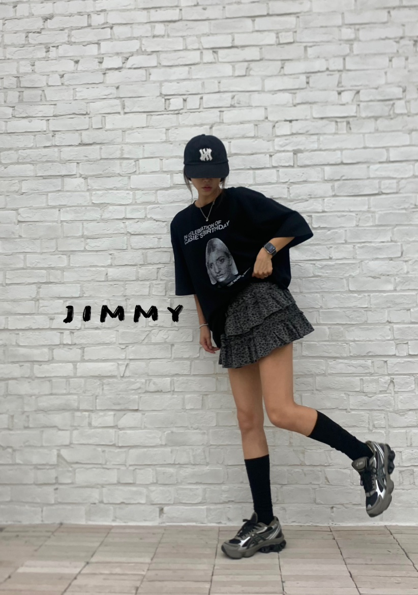 JIMMY東大門㊣實拍女裝新款時尚真品推薦25秋冬休閑短裙豹紋JIMMY/REMAKE短裙