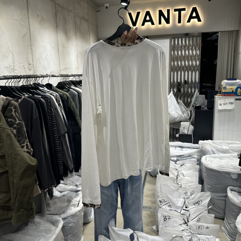 VANTA東大門㊣實拍女士新品25秋冬熱賣時尚職業長袖T恤羊絨VANTA長袖T恤