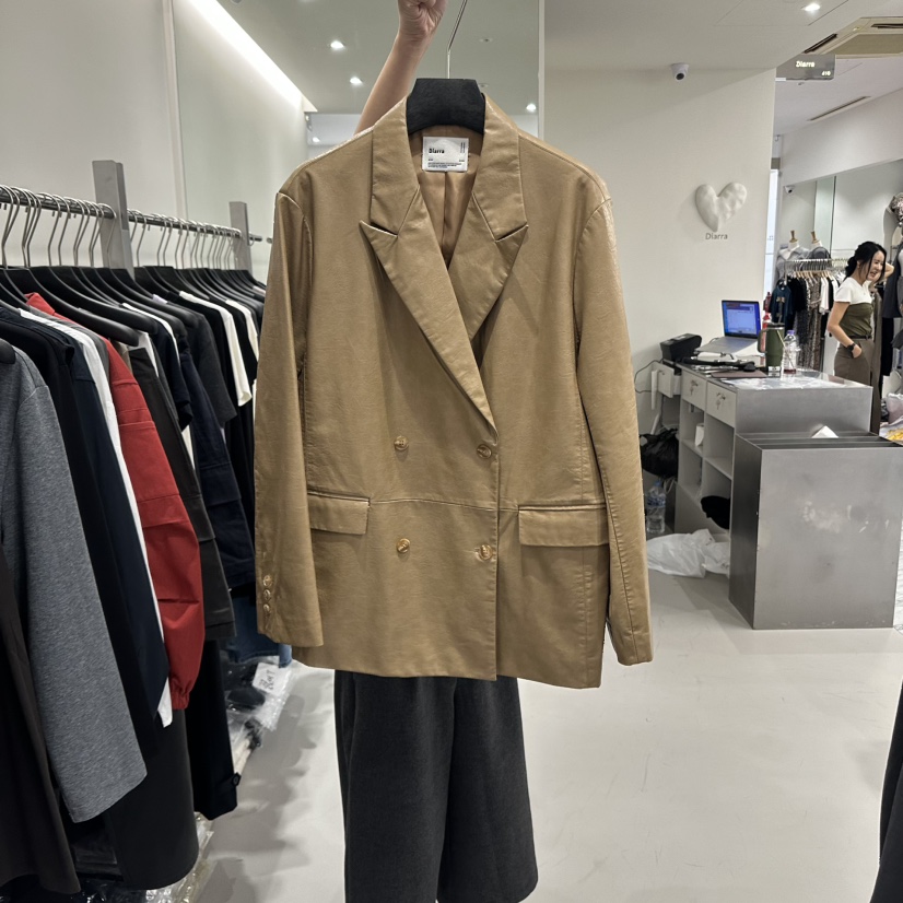 DIARRA東大門㊣代購女士新品休閑推薦熱賣時尚職業夾克皮革DIARRA夾克圖色1