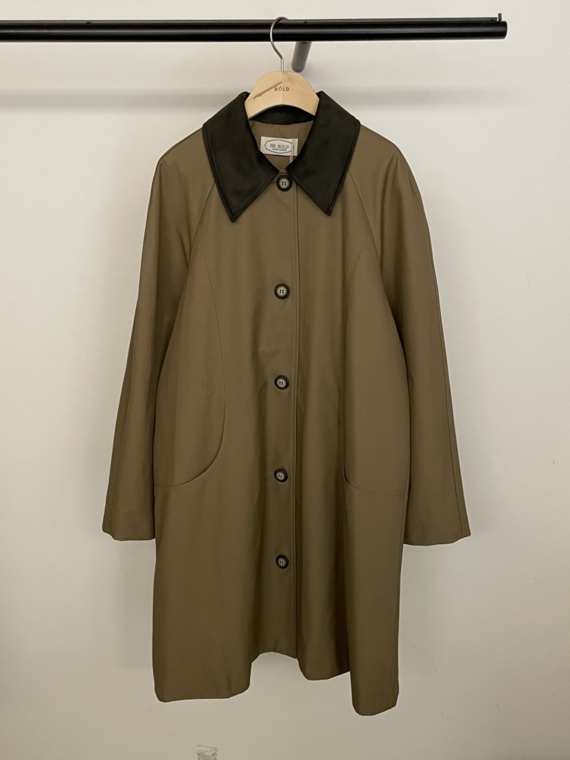 BOLD-A東大門㊣代購女裝新品真品25秋冬熱賣長款風衣絨面革RE BOLD長款風衣圖色2