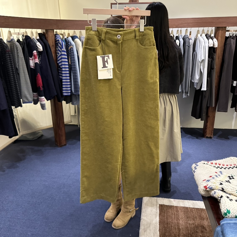 FURE韓國代購㊣女士新品時尚真品職業休閑人氣休閑褲燈芯絨FURE休閑褲
