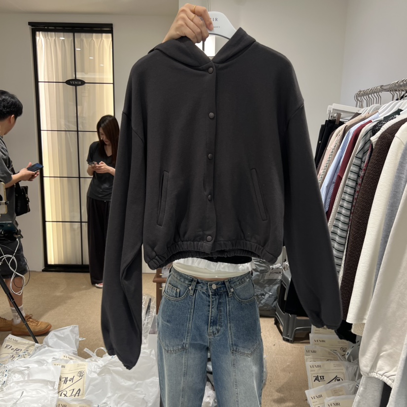 VENIR-a東大門㊣直郵女士新款休閑時尚25秋冬衛衣連帽衫長款VENIR-a衛衣圖色2