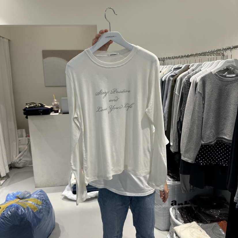 LORING RE I東大門㊣直郵女裝新品人氣25秋冬長袖T恤羊毛LORING RE-I/BARE長袖T恤圖色1