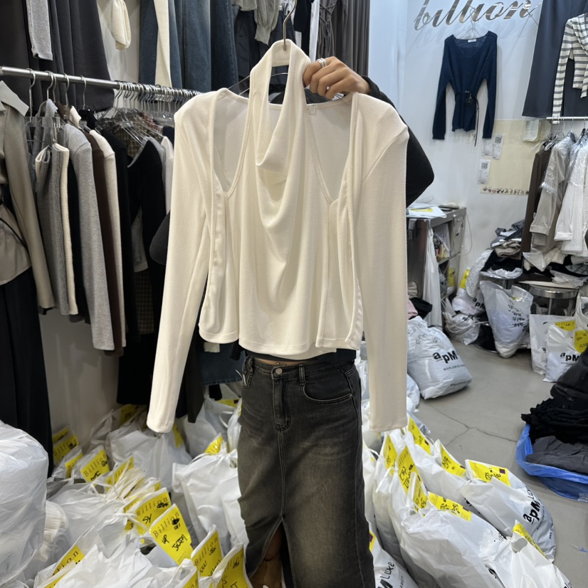 BILLION-L韓國直郵㊣女士新品熱賣時尚職業真品長袖T恤假兩件BILLION-L長袖T恤圖色1